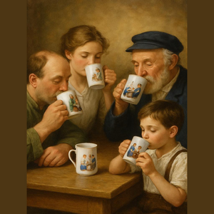 Set of 3, Official Norman Rockwell Collectible Mug with 24K Trim Vintage